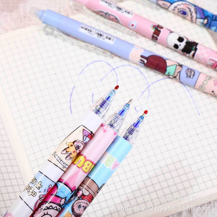 Wholesale Push-to-erasable pen crystal blue quick-drying erasable gel pen cartoon cute heat-erasable pen
