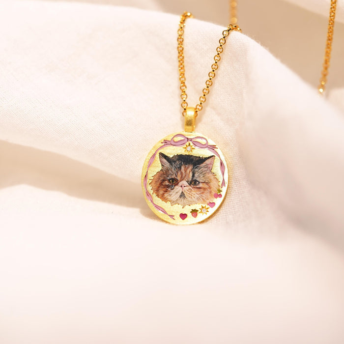 Wholesale Simple and cute cat and dog pattern photo album pendant necklace
