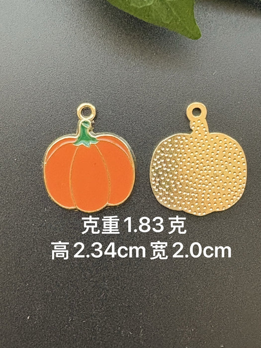 Wholesale  Pumpkin Head DIY Jewelry Accessories Yellow Zinc Alloy Charms For Necklace Bracelet Earrings Keychain Party Gift