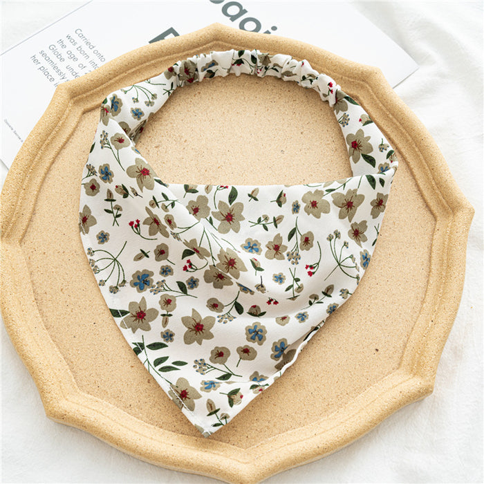 Wholesale band headscarf women's thin floral cloth triangle scarf hair accessories batch