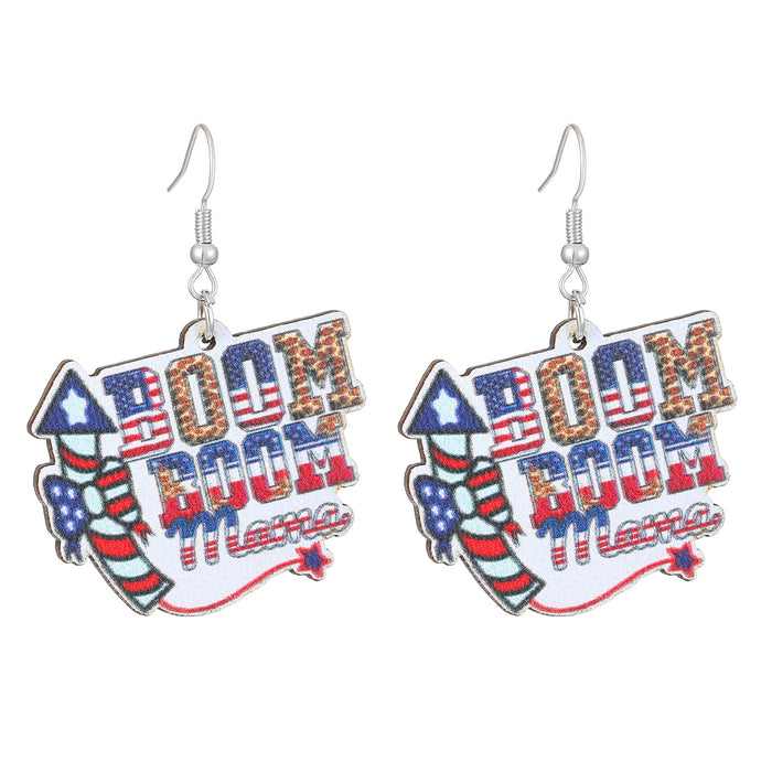 Wholesale National Flag Ice Cream Star Boots Cross Love Set Earrings Cross Border Accessories