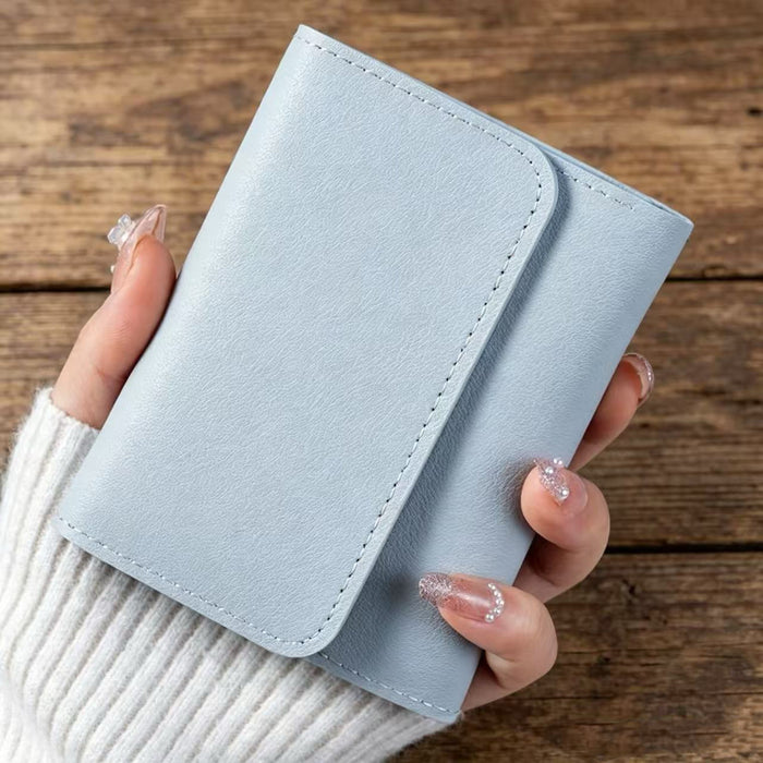 Wholesale Modern Ultra Thin PU Wallet for Women Short Tri Fold Card Holder Coin Purse