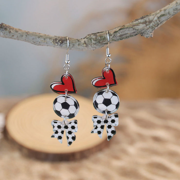Wholesale niche sports style ball theme acrylic earrings creative basketball football earrings women