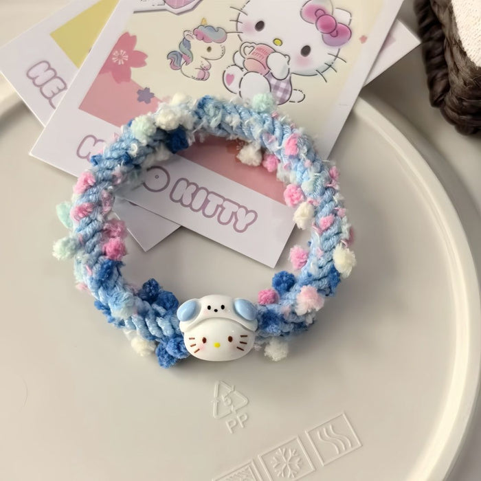 Wholesale Cute cartoon-style colorful braided hair scrunchies