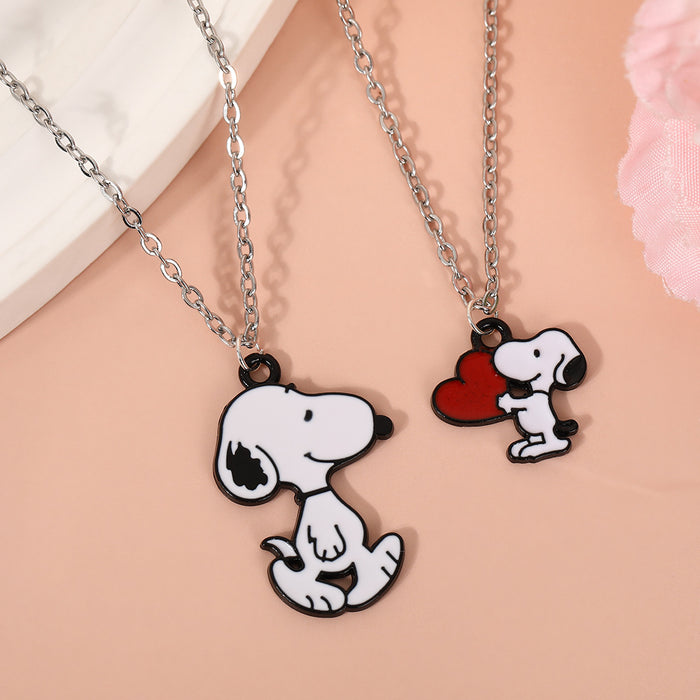 Wholesale Cute cartoon black and white couple necklaces