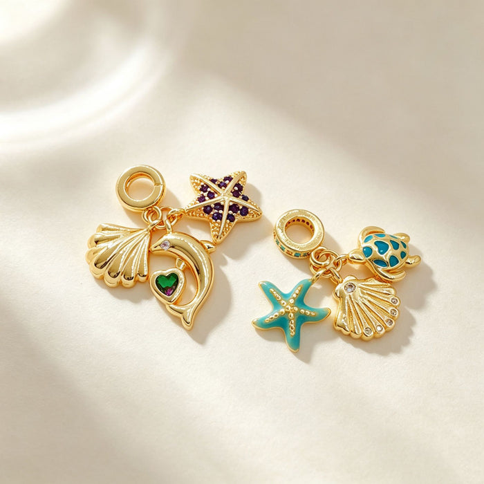 Wholesale Ocean Series Copper Charm Pendant for Necklace Making Accessory