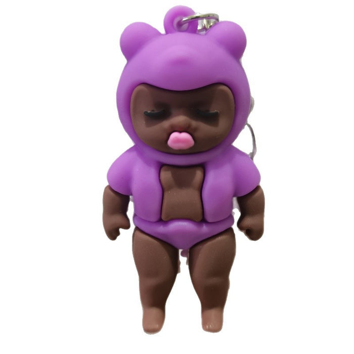 Wholesale 3pcs Black Doll Keychain Plush Doll Toy