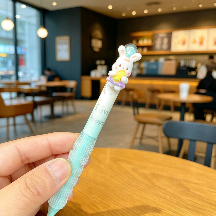 Wholesale Cute Rabbit Design Gel Pen with Plush Pendant Decorative Writing Accessory