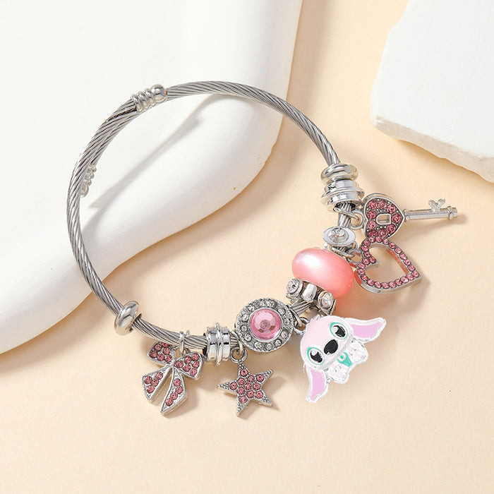 Wholesale Cute Cartoon Bracelet Stainless Steel Adjustable Women' s Fashion Jewelry Accessory for Daily Wear