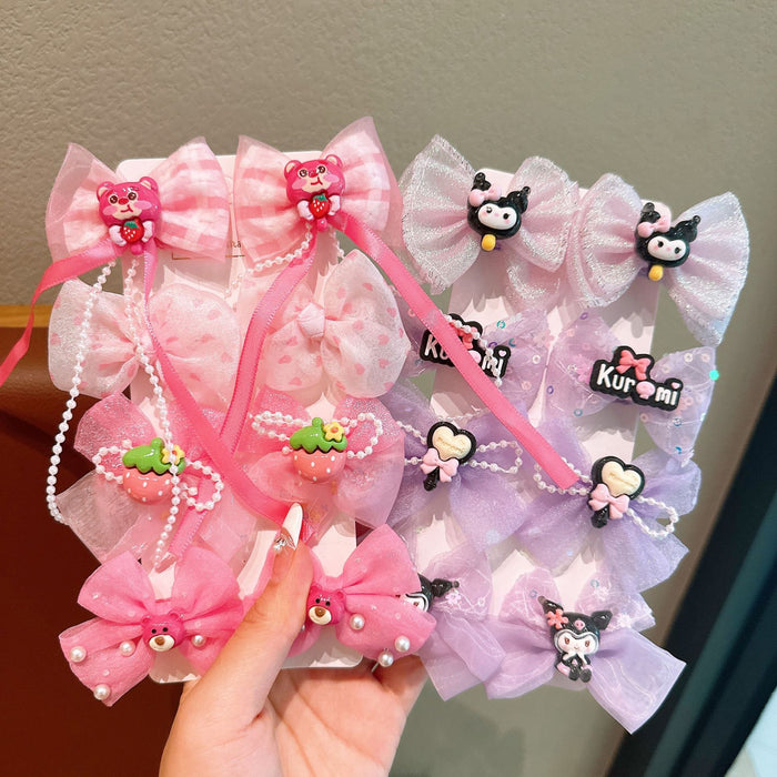 Wholesale Acrylic Bow Yarn Cartoon Children's Hair Clip JDC-HC-Hengy007