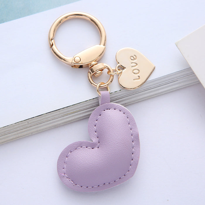 Wholesale Leather Love Earphone Bag Key Chain Luggage Bag School Bag Small Pendant