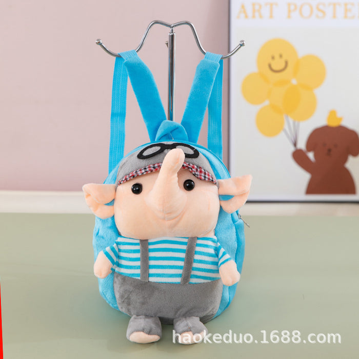Wholesale Plush small backpack kindergarten school bag cartoon cute girl boy plush backpack
