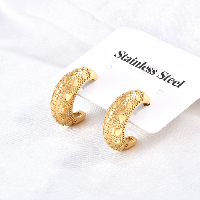 Wholesale  semi-circular  titanium steel earrings for women
