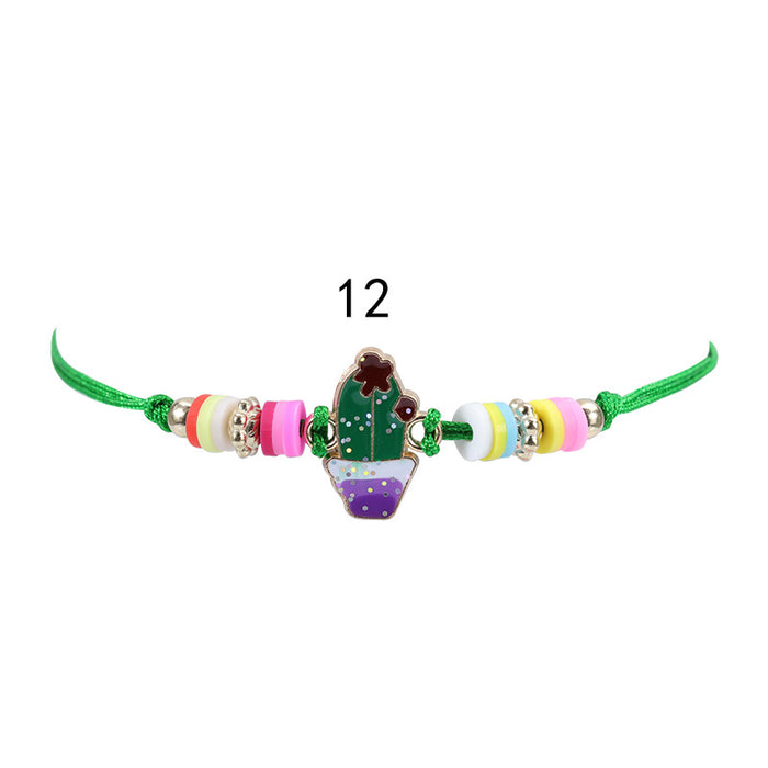 Wholesale Colorful Polymer Clay Braided Children's Bracelets JDC-BT-YiYe043