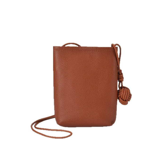 Wholesale PU Round Phone Bag Crossbody with Chinese Knot Design Retro Style Trendy