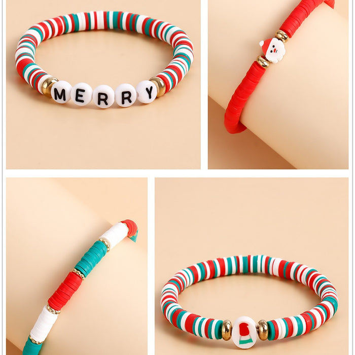 Wholesale Jewelry Christmas Bracelet Polymer Clay Stacking Bracelet Set