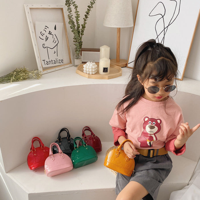 Wholesale PU Children's Crossbody Bag Bright Leather Handbag One Shoulder Shell Bag JDC-SD-DaJu011