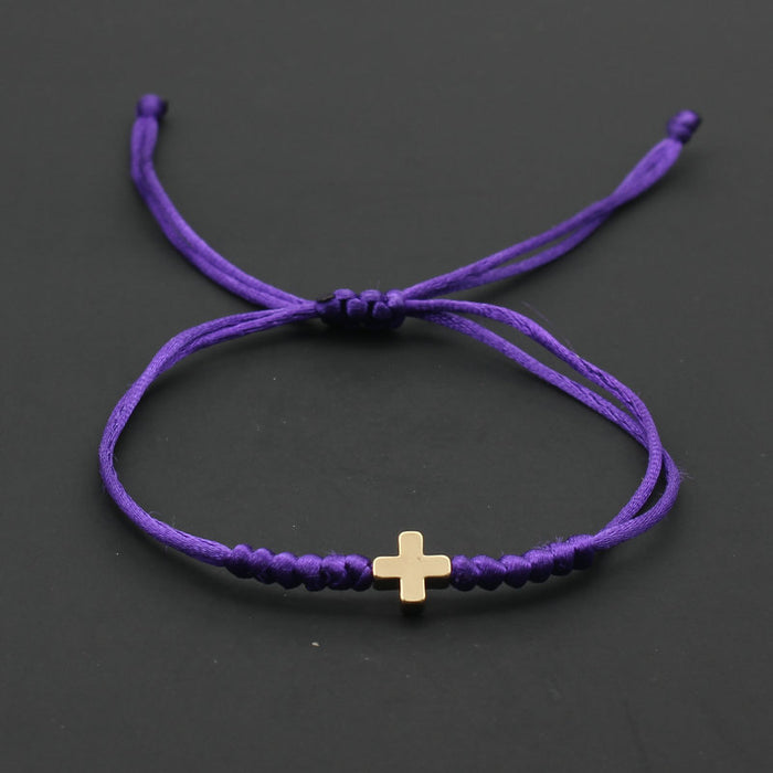 Wholesale Hand Woven Adjustable Fashion Gold Cross Bracelet JDC-BT-SX016