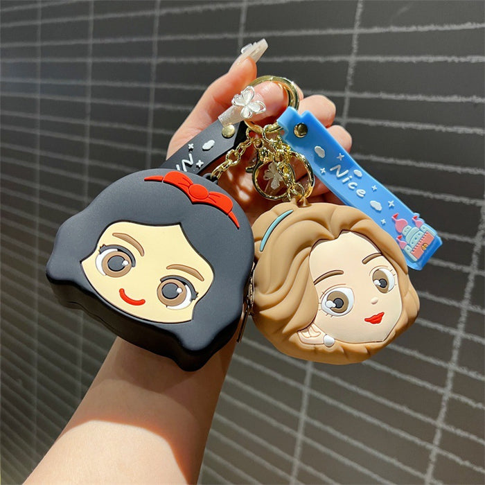 Wholesale Cute cartoon coin purses and keychains for girls in various colors.