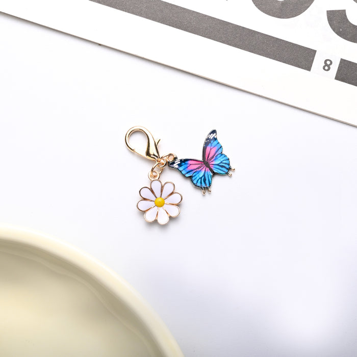 Wholesale Colorful enamel butterfly and  keychains