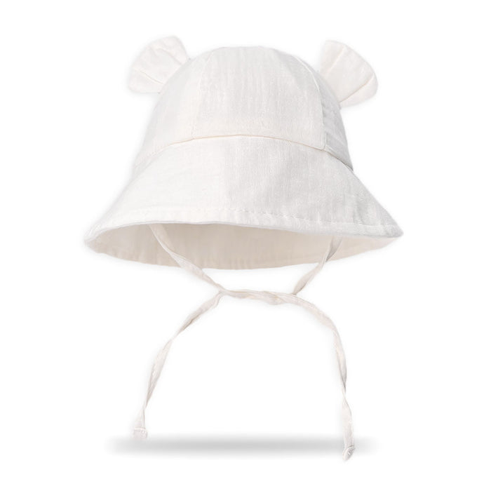 Wholesale Summer Baby Solid Color Gauze Basin Hat New Rabbit Ear Children's Sun Hat JDC-FH-ZB001