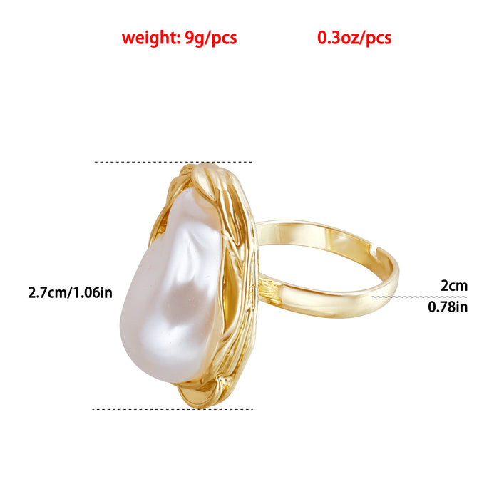 Wholesale Vintage Alien Imitation Pearl Ring
