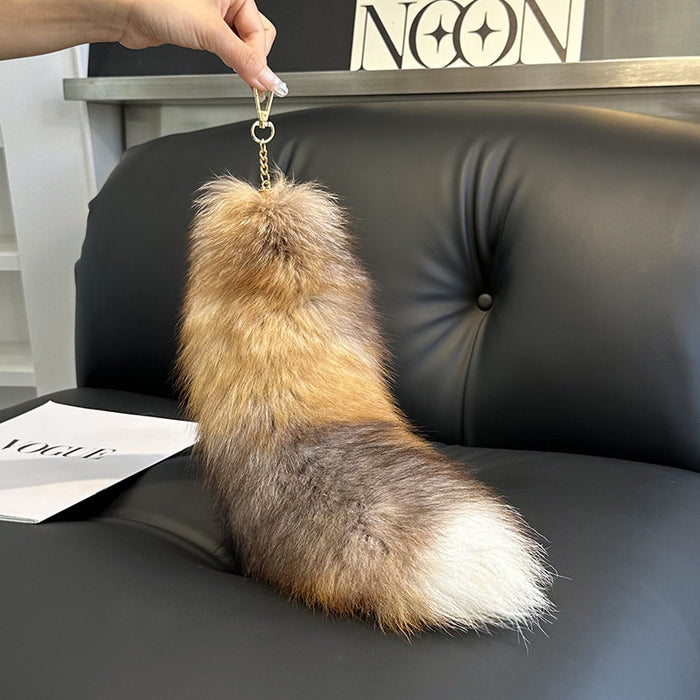 Wholesale Fox fur big tail f keychain