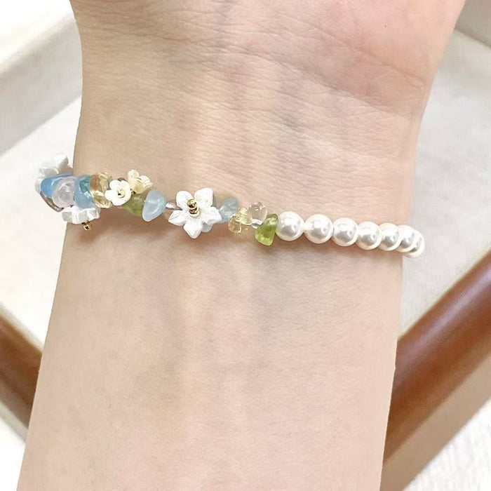 Wholesale Exquisite Colorful Stone Flower Bracelet