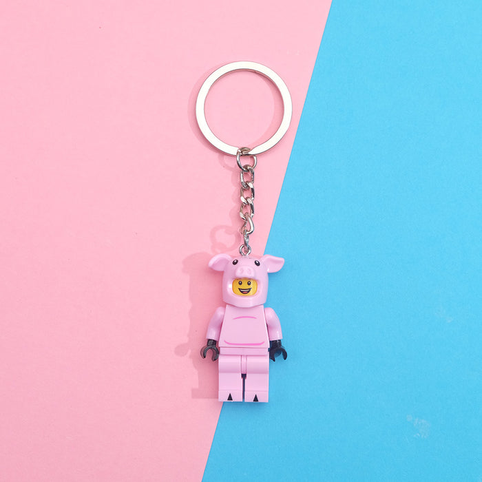 Wholesale of Cute Building Block Plastic Keychains JDC-KC-QMou022