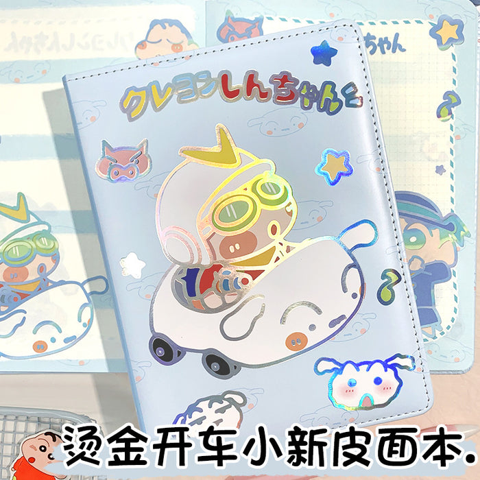 Wholesale Cute Driving Cartoon Coloring Page Notebook Laser Leather Cover Notepad