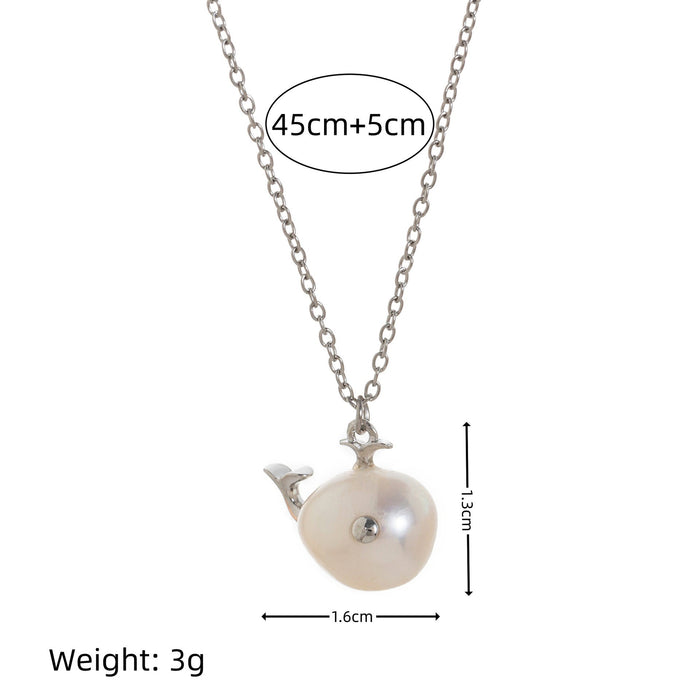 Wholesale Ice cream cone bow pearl pendant necklace