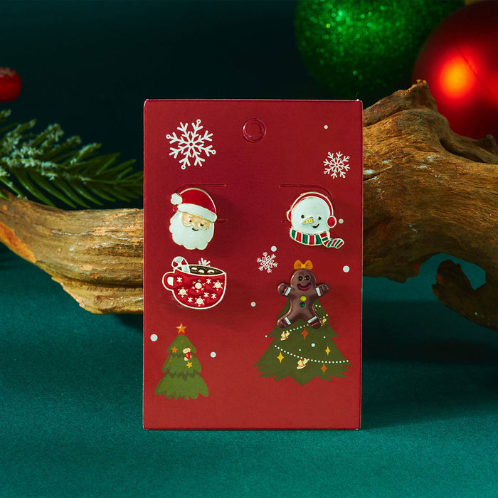 Wholesale Christmas  Snowman Elk Creative Cute Cartoon Earring Combination Set