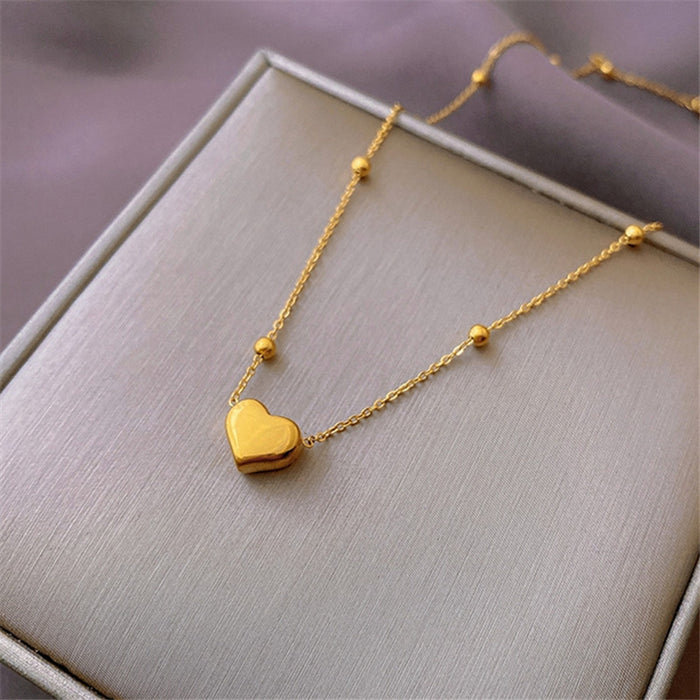 Wholesale Titanium Steel Simple Love Pendant Necklace JDC-NE-MeiCheng004