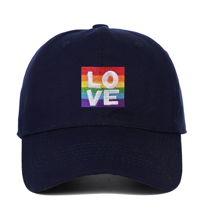 Wholesale Cotton LOVE Rainbow Embroidered Baseball Cap JDC-FH-ChenSheng003