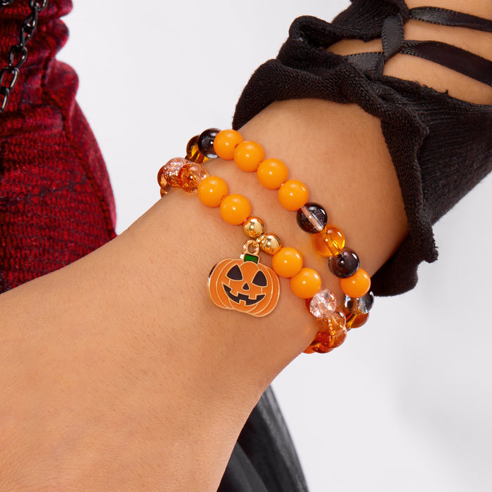Wholesale  Bracelet  Pumpkin Pendant Beaded Bracelet