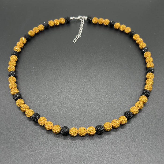 Wholesale Baseball necklace hip hop colorful diamond ball jewelry necklace