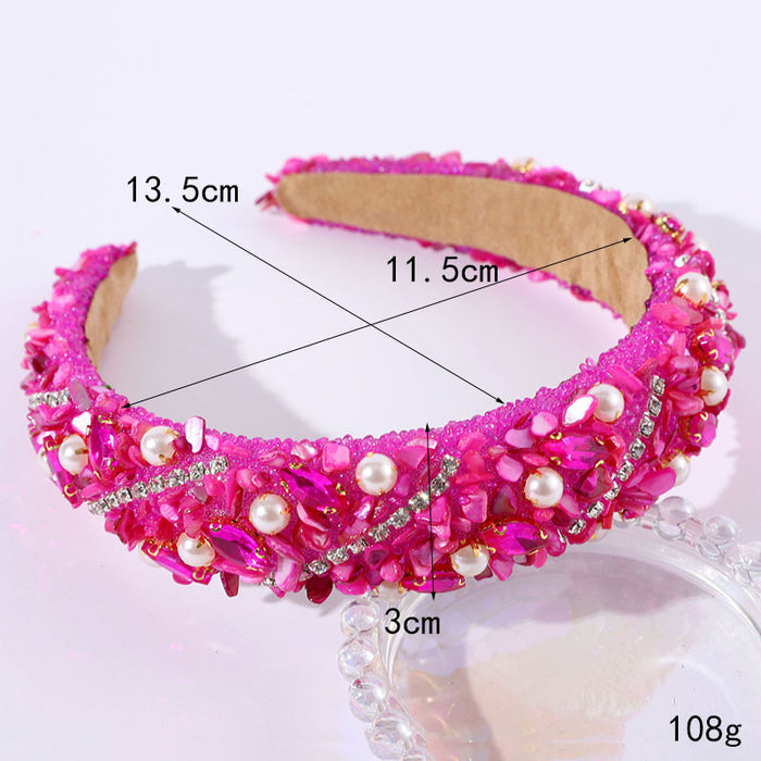 Wholesale Pearl and diamond headband personalized versatile fashion hair accessories banquet headdress