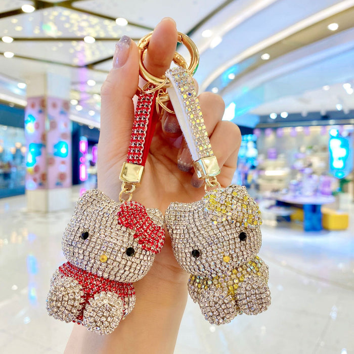 Wholesale diamond-encrusted cute doll car keychain fashion ladies bag pendant JDC-KC-ShuoT002