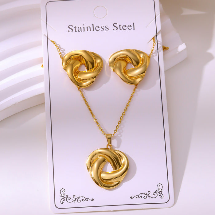 Wholesale RetroEarrings Necklace Stainless Steel Gold-Plated Jewelry
