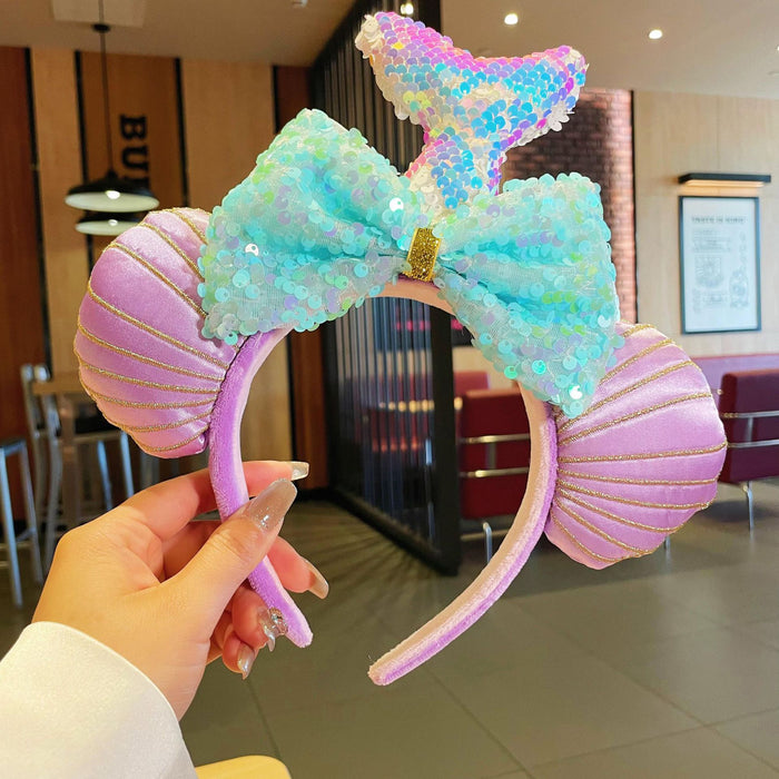 Wholesale hair accessories face wash cute funny mermaid cartoon headband headdress