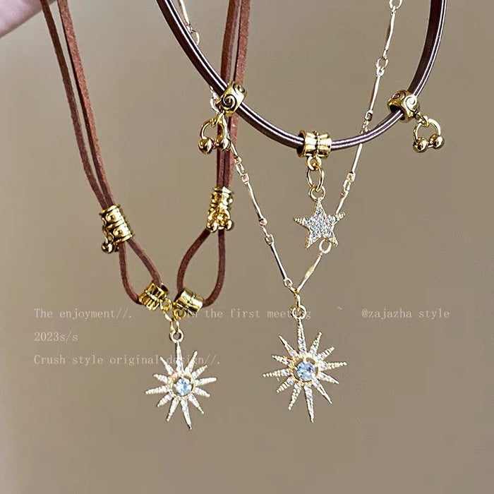 Wholesale Necklace with high-end feel, light luxury, retro collarbone chain accessories