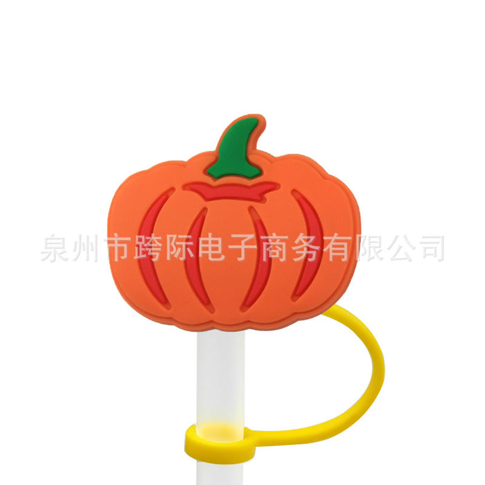 Wholesale 10pcs Silicone Plant Cartoon Straw Cover JDC-SCR-KuaJ005