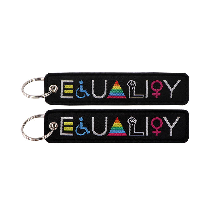 Wholesale Minimalist Quotations Weaving Mark Keychain Fabric Keychain Accessories