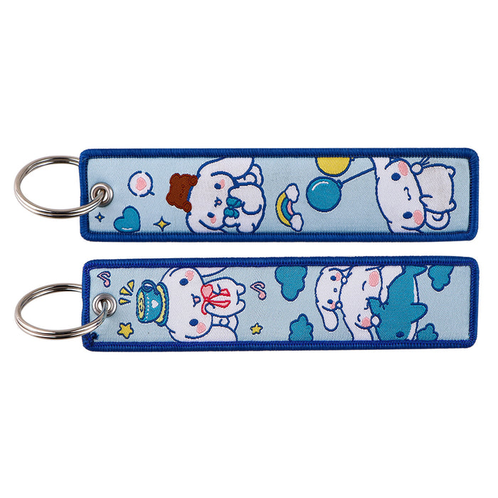 Wholesale Cartoon Cute Woven Label Lanyard Keychain JDC-KC-KKX010