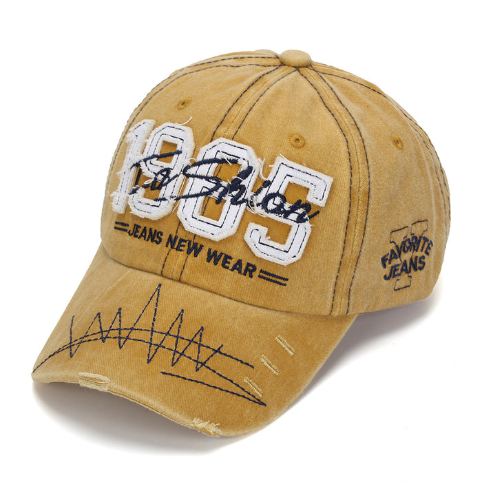 Wholesale 1985 3D Embroidered Baseball Cap Cotton Washed Curved Brim Sun Hat for Summer