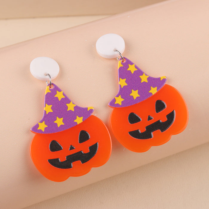 Wholesale  Earrings Pumpkin Ghost Diablo Skull Rack Acrylic Earrings Exaggerated Earrings Ear Accessories for Women