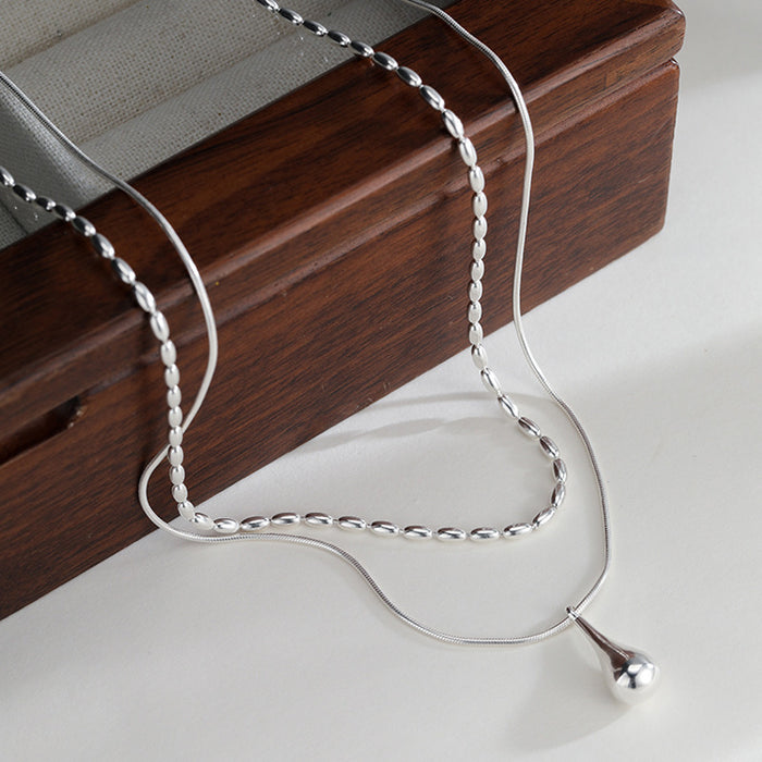 Wholesale Simple and versatile double layered necklace for women with a cold and aloof style, personalized temperament, high-end feeling, collarbone chain, neck chain