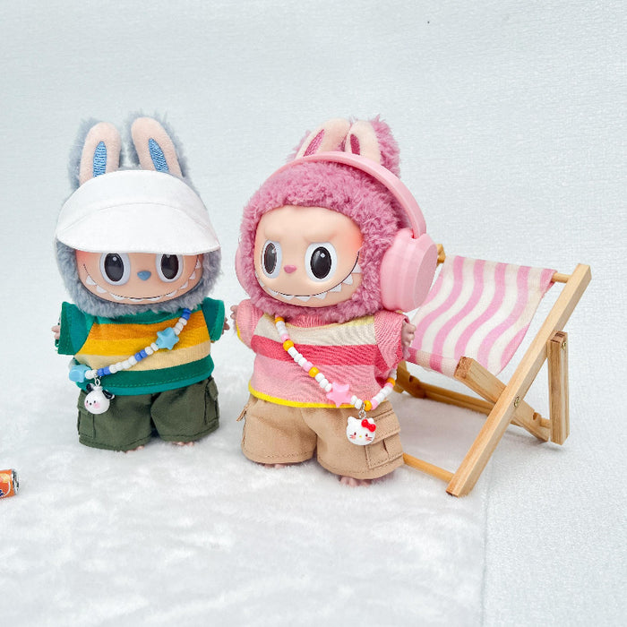 Wholesale Vinyl Doll Clothes Colorful Striped suit