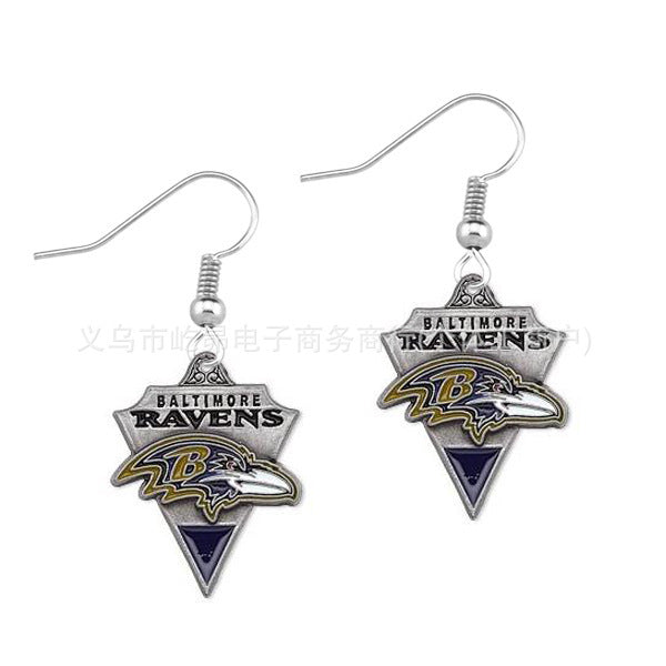 Wholesale Rugby team logo earrings