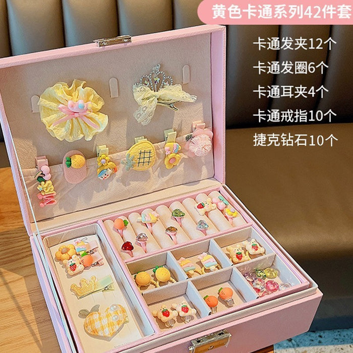 Wholesale Children' s New Headwear Girl Birthday Gift Jewelry Box Princess Girl Hair Accessories Set Gift Box Baby Hair Clip